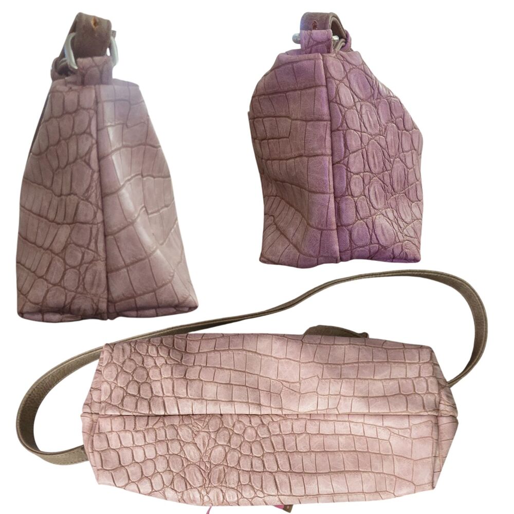 Sydney Love Mauve Croc Embossed Crossbody Shoulder Bag Chic Purse - Picture 4 of 7